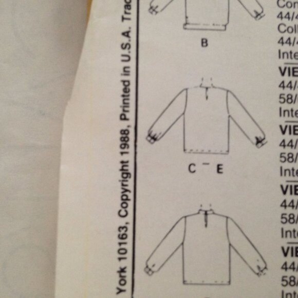 Vtg 1980s McCall's 3932  w Tie Bow Pattern Sz 12  34" Bust Shoulder Pads - Picture 8 of 12